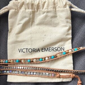 Victoria Emerson Turquoise and Silver Wrap Bracelets